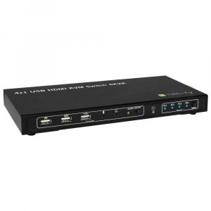 4-portowy przełącznik KVM HDMI/USB 4x1 z audio