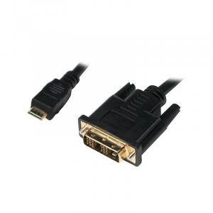 Kabel mini HDMI - DVI-D M/M 1m, czarny