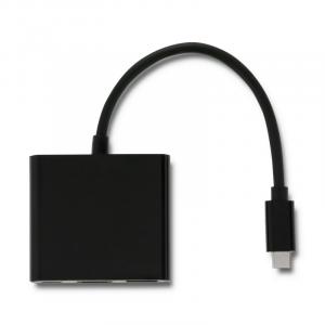 Adapter USB 3.1 typ C / HDMI + USB A + USB typ C | Czarny