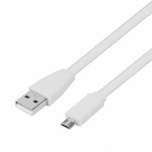 Kabel USB-Micro USB 1m. biały, płaski