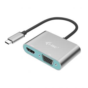 Adapter USB-C Metal HDMI i VGA 1xHDMI 4K 30Hz 1xVGA 108060Hz kompatybilny z Thunderbolt 3