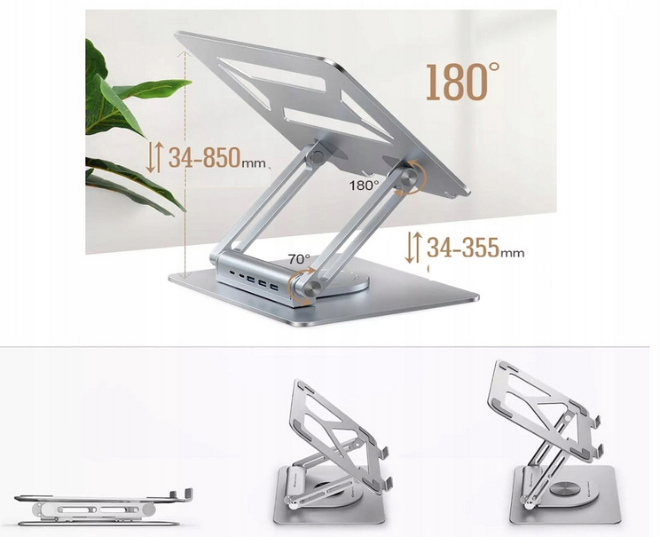 Podstawka pod Laptopa KOPIER Aluminiowa Regulowana