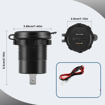 Ładowarka Motocyklowa KOPIER 2x45 W PD TYP C QUICK 18W USB QC 3.0