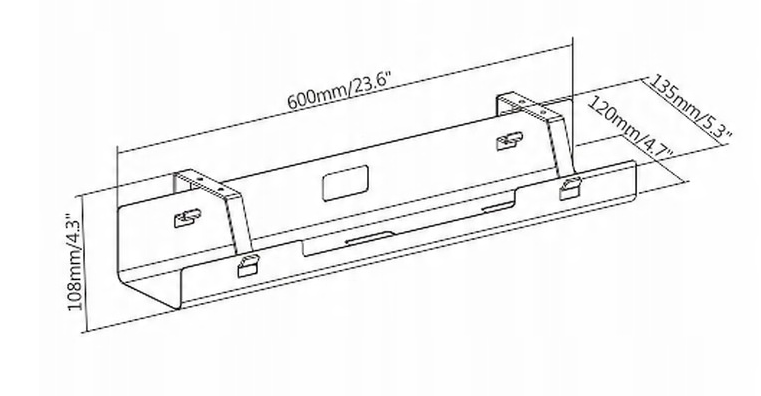Organizer na Kable Pod Biurko KOPIER Biała Półka 60cm
